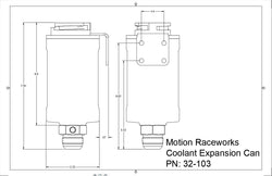 Coolant Expansion Tank / Remote Fill Billet Black Anodized w/ Mount 32-103-Motion Raceworks-Motion Raceworks