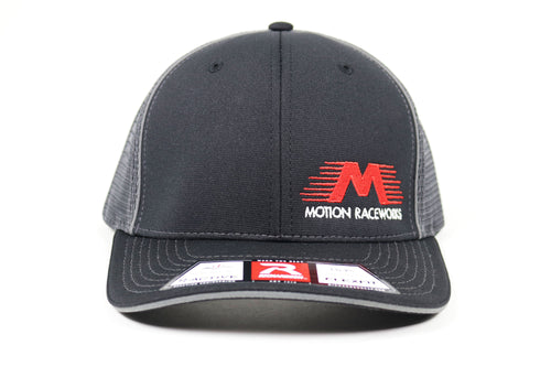 Black/Gray Flex Fit Mesh Trucker Hat 95-114-Motion Raceworks-Motion Raceworks