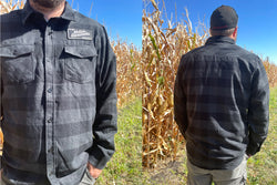 Discontinued Motion Black/Charcoal Heritage Patch Flannel Long Sleeve Shirt 97-109-Motion Raceworks-Motion Raceworks