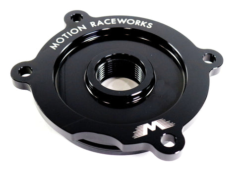 Coyote Ford Water Pump Delete/Electric Water Pump Inlet 2011-19 16AN-Motion Raceworks-Motion Raceworks