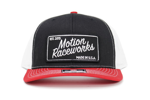 Motion Heritage Hat Red/White and Black Mesh Snapback 95-125-Motion Raceworks-Motion Raceworks