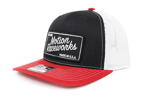 Motion Heritage Hat Red/White and Black Mesh Snapback 95-125-Motion Raceworks-Motion Raceworks